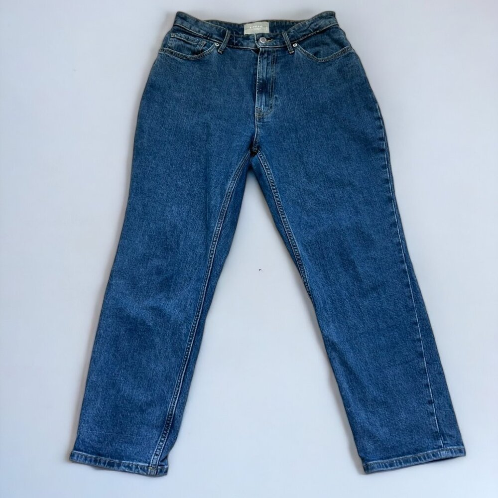 Everlane The Curvy Cheeky Straight Leg Jeans Medium Blue Size 30 Crop